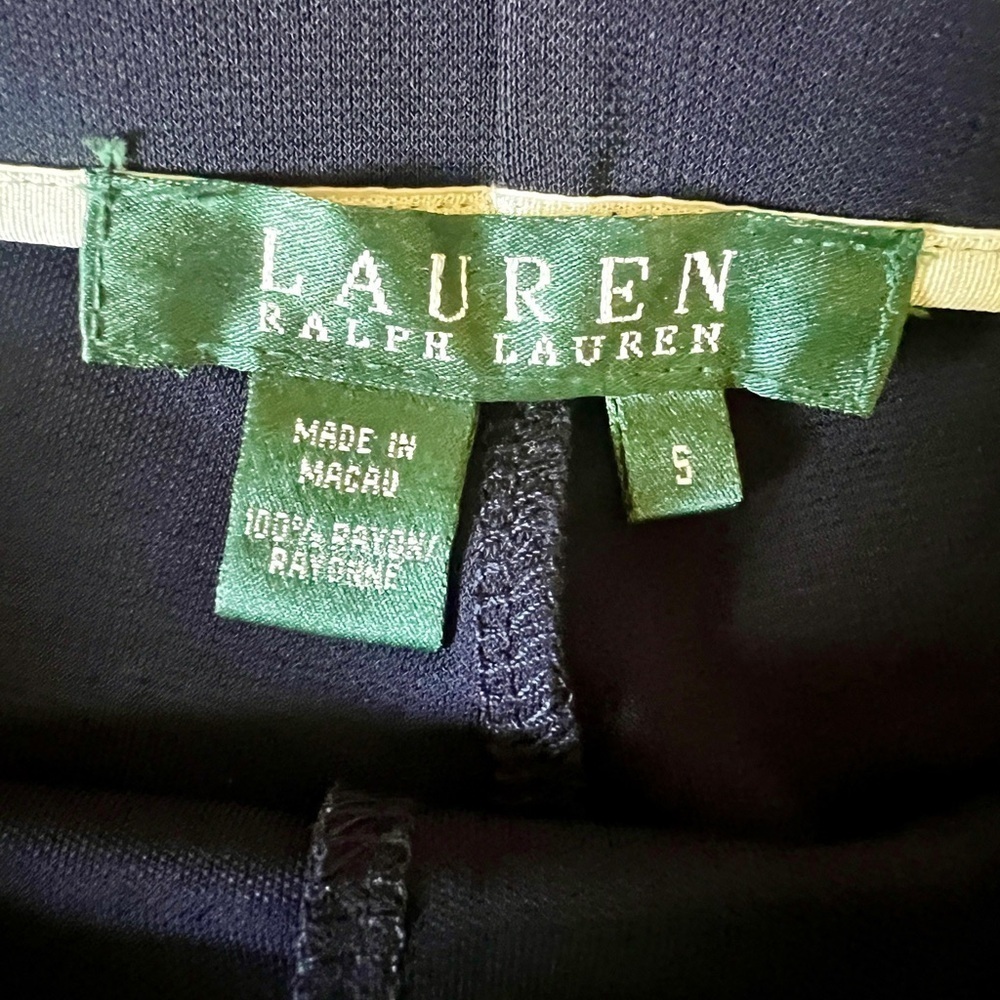 Lauren Ralph Lauren High Waisted Navy Wide Leg Pants - Small (29") - Picture 9 of 11